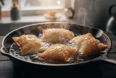Beignets dorés en pleine friture