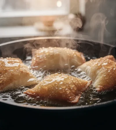 Beignets dorés en pleine friture