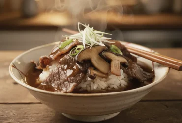 Bol de donburi japonais fumant
