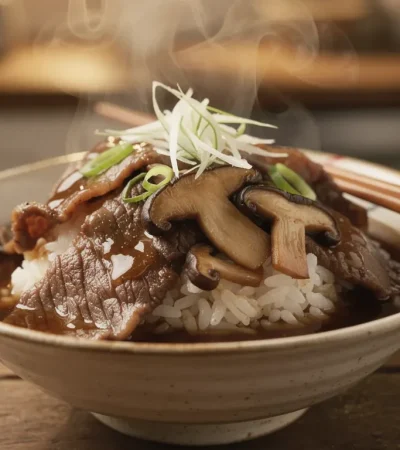 Bol de donburi japonais fumant