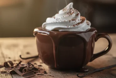 Chocolat viennois fumant avec chantilly