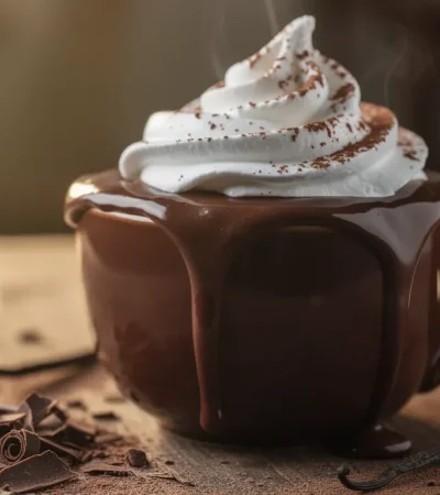 Chocolat viennois fumant avec chantilly