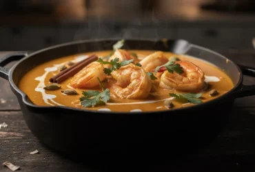 Curry onctueux de crevettes à la noix de coco