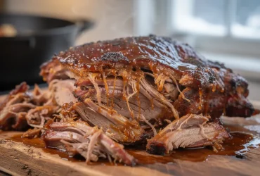 Épaule de porc effilochée au barbecue luisant