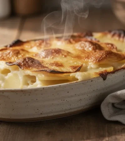 Gratin dauphinois rustique doré à la crémeuse