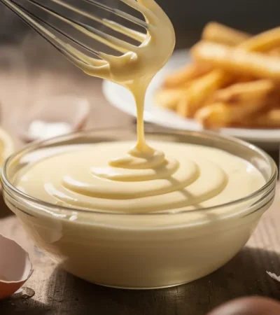 Mayonnaise maison crémeuse fouettée à la main