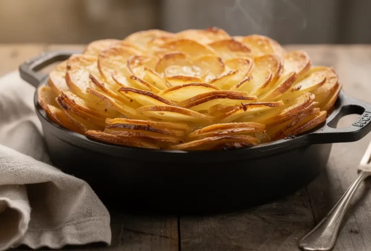 Pommes Anna croustillantes dans cocotte en fonte
