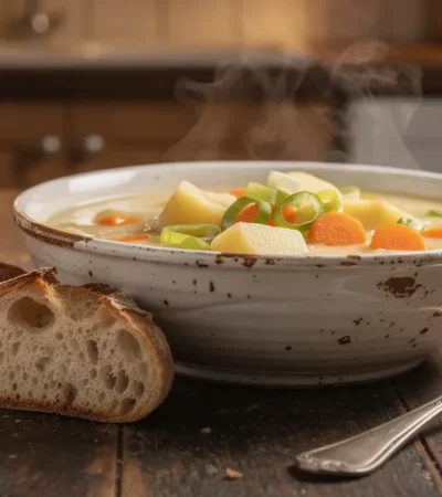 Soupe rustique aux légumes d'hiver française