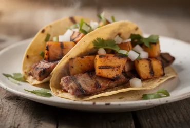 Tacos al pastor avec porc mariné à l'ananas