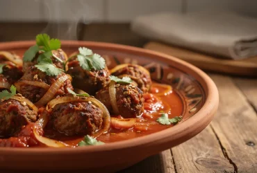 Tagine de kefta marocaine aux boulettes de bœuf
