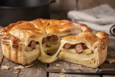 Tourte franc-comtoise rustique fumante
