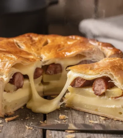 Tourte franc-comtoise rustique fumante