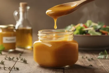 Bocal de vinaigrette émulsifiée crémeuse au miel