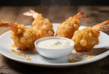 Beignets de crevettes tempura croustillants dorés