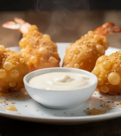 Beignets de crevettes tempura croustillants dorés
