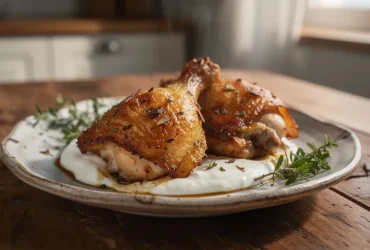 Cuisses de poulet rôti marinées au yaourt
