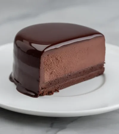 Entremet chocolat au glaçage miroir parfait
