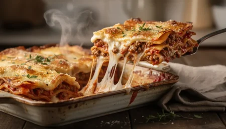 Lasagnes maison tout juste sorties du four