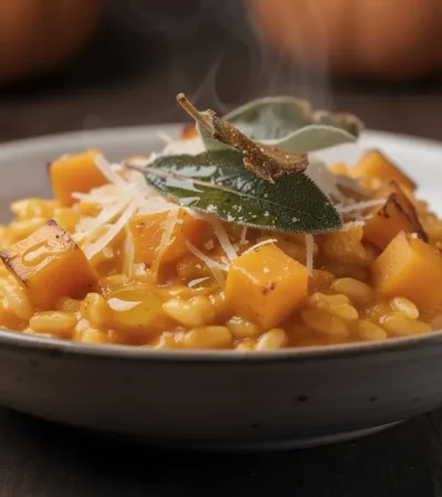 Risotto butternut crémeux avec sauge croustillante